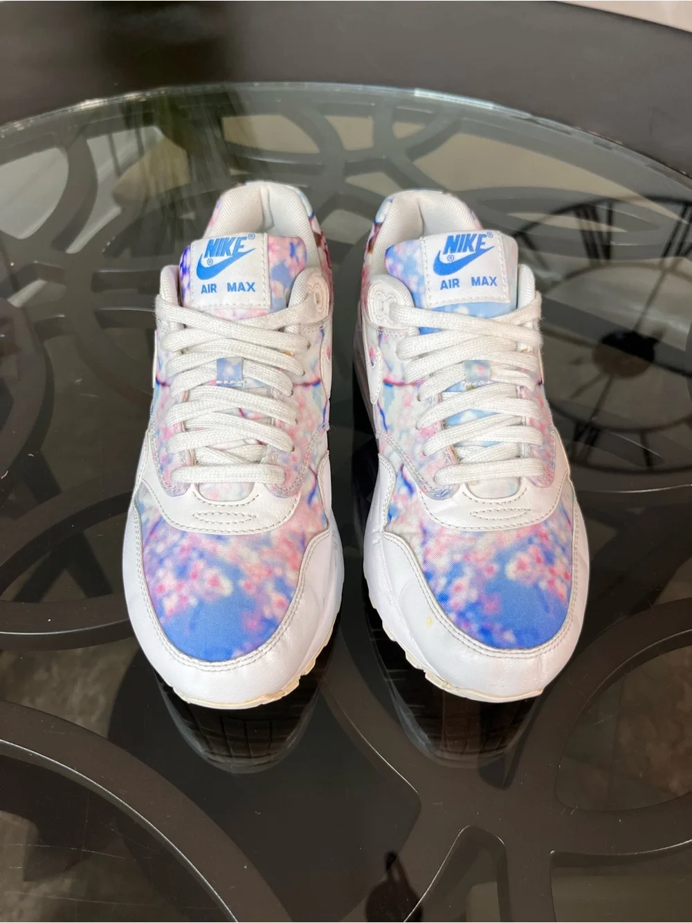 Nike Air Max 1 Print Cherry Blossom Women’s Sneakers Sz 7 - Picture 3 of 5